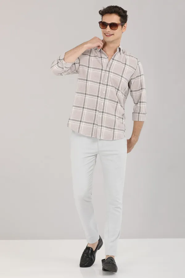 Beige_And_Grey_Plaid_Pattern_Full_Sleeve_Shirt