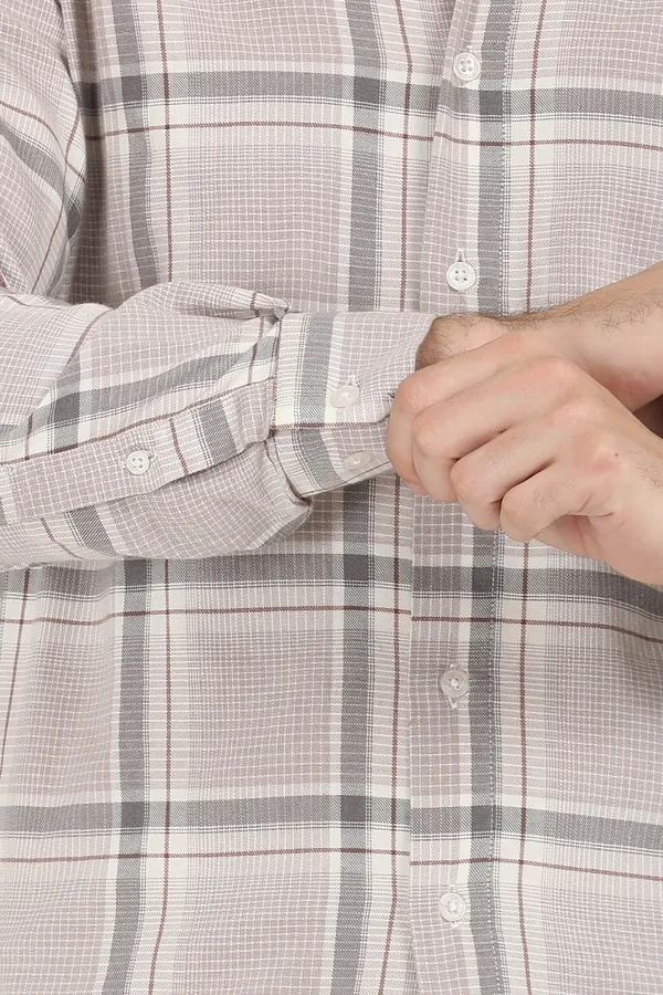 Beige_And_Grey_Plaid_Pattern_Full_Sleeve_Shirt