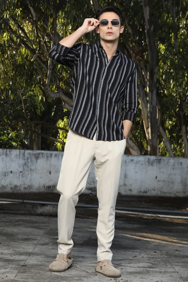Black_With_Off_White_Stripes_Full_Sleeve_Shirt