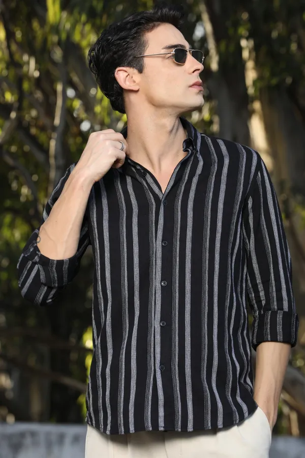 Black_With_Off_White_Stripes_Full_Sleeve_Shirt