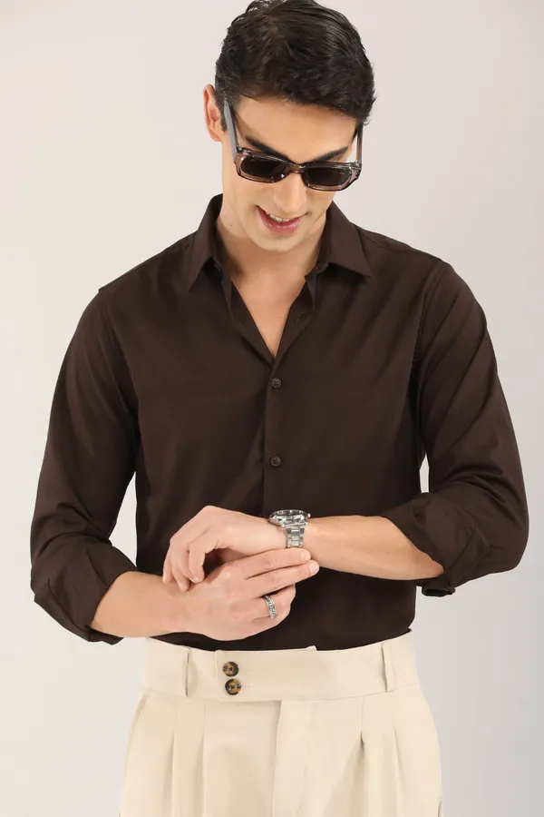 Brown_Plain_Satin_Self_Design_Full_Sleeve_Shirt