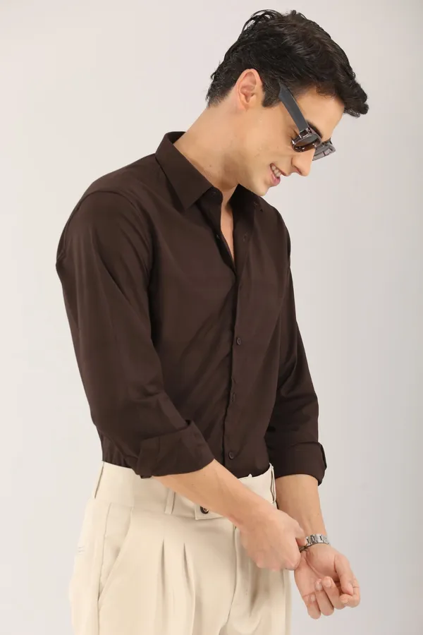 Brown_Plain_Satin_Self_Design_Full_Sleeve_Shirt