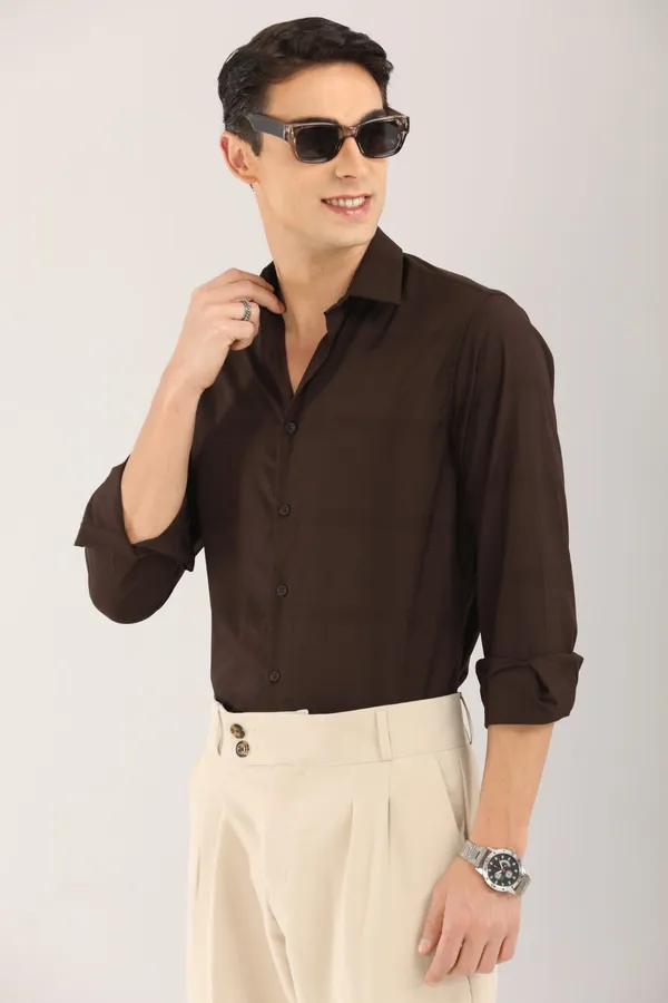 Brown_Plain_Satin_Self_Design_Full_Sleeve_Shirt