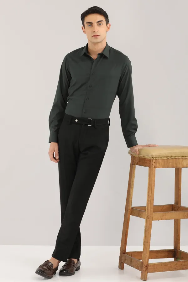 Dark_Green_Plain_Satin__Self_Checks_Full_Sleeve_Shirt
