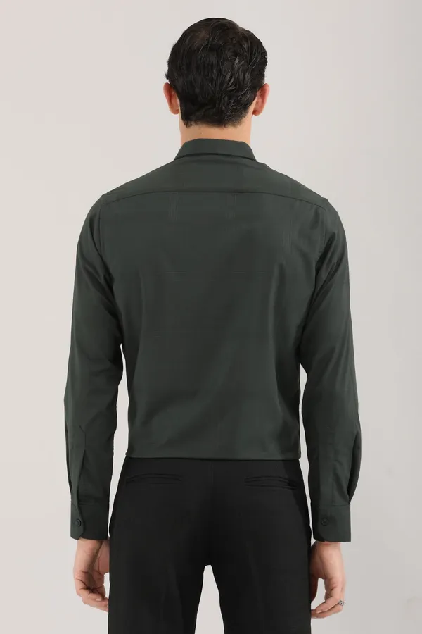 Dark_Green_Plain_Satin__Self_Checks_Full_Sleeve_Shirt