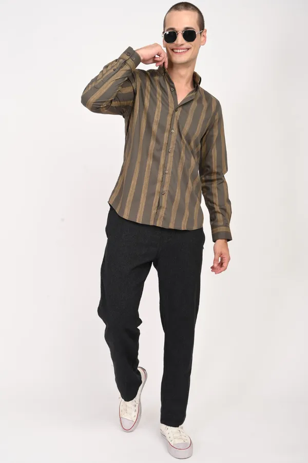 Brown_Cotton_Regular_Shirts_For_Men