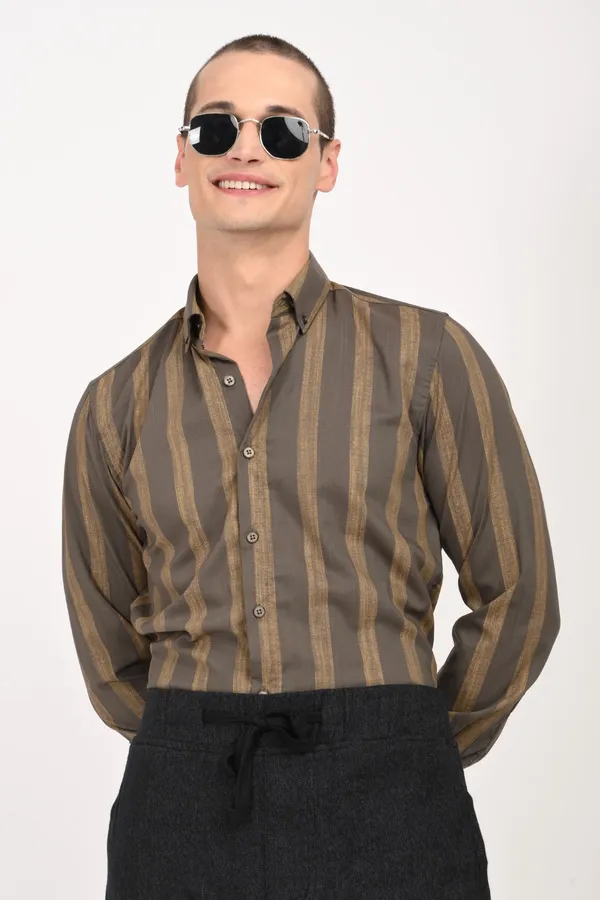 Brown_Cotton_Regular_Shirts_For_Men
