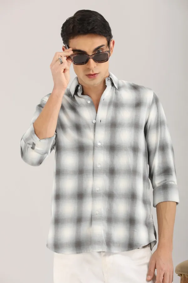 Grey_And_White_Plaid_Pattern_Checks_Full_Sleeve_Shirt