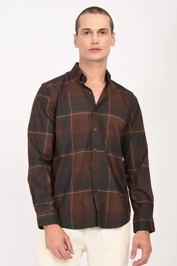 Brown_Cotton_Regular_Shirts_For_Men