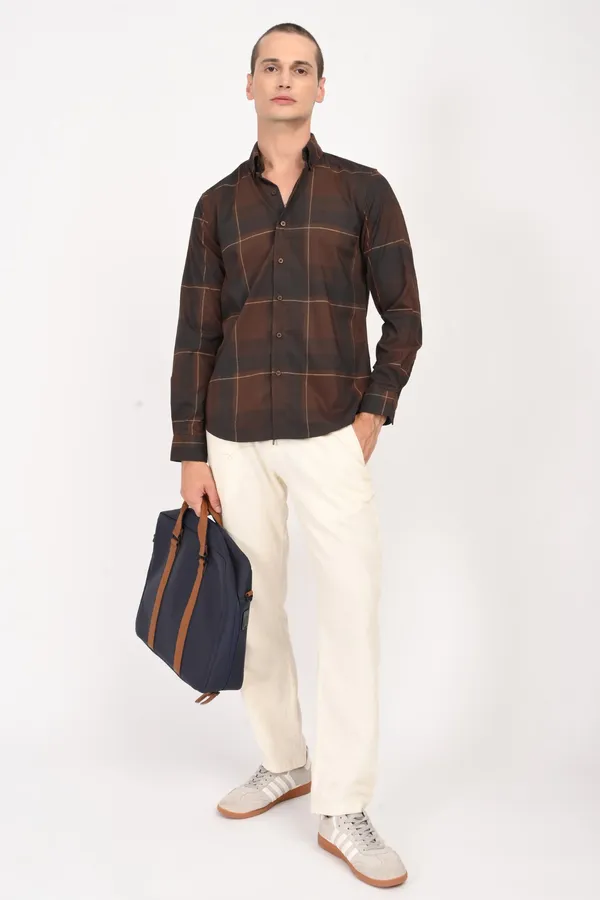 Brown_Cotton_Regular_Shirts_For_Men