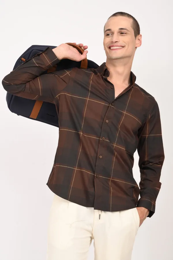 Brown_Cotton_Regular_Shirts_For_Men