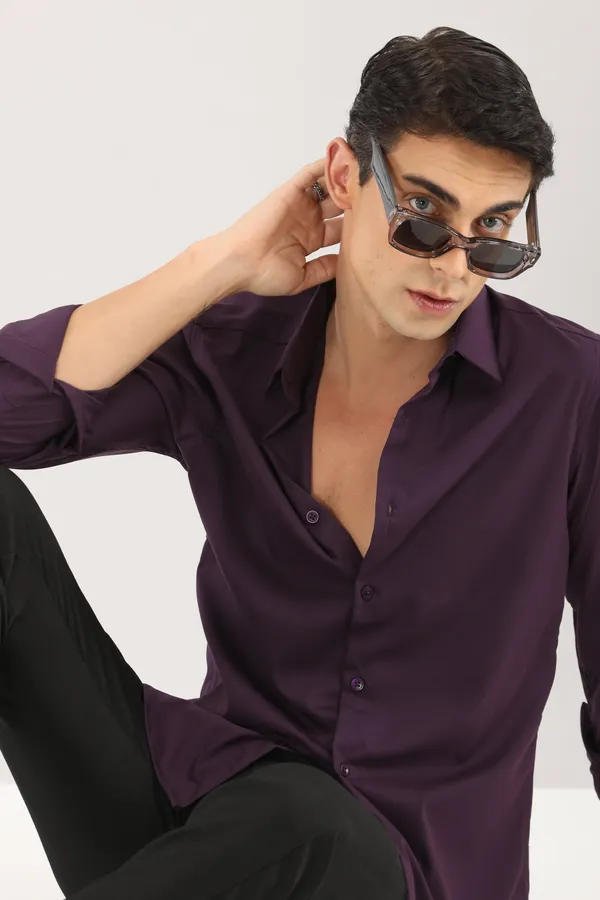 Violet_&_Purple_Stain_Stylish_&_Comfortable_Casual_Shirt
