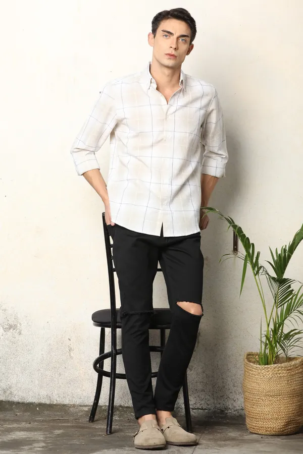 Light_Beige_With_Blue_Checks_Full_Sleeve_Shirt