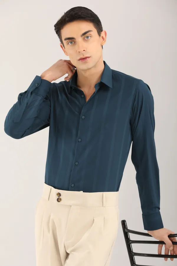 Dark_Blue_Satin_Plain_Solid_Premium_Glossy_Finish_Slim_Fit_Full_Sleeve_Casual_&_Party_Wear_Elegant_Shirt