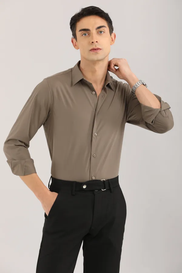 Light_Brown_Satin_Plain_Solid_Premium_Glossy_Finish_Slim_Fit_Full_Sleeve_Casual_&_Party_Wear_Elegant_Shirt