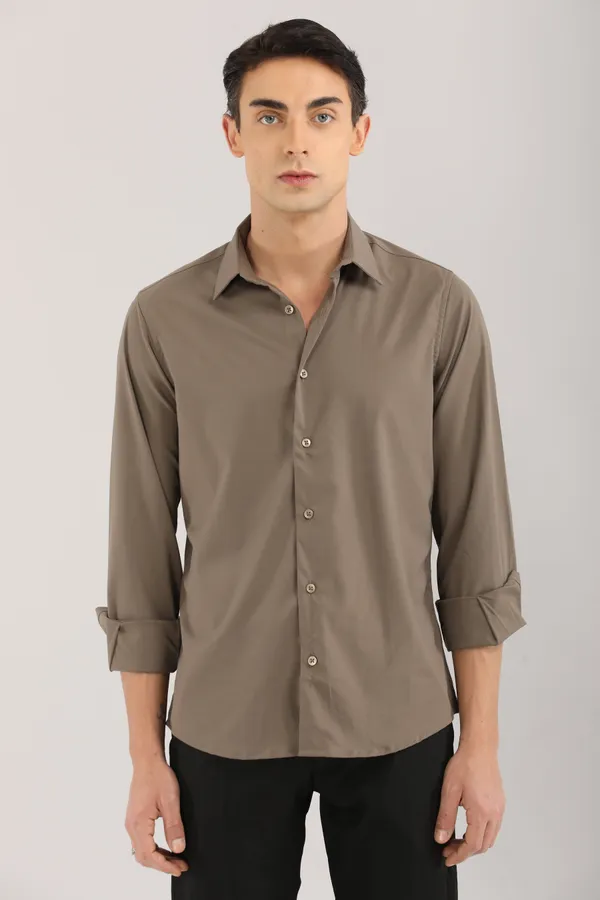 Light_Brown_Satin_Plain_Solid_Premium_Glossy_Finish_Slim_Fit_Full_Sleeve_Casual_&_Party_Wear_Elegant_Shirt