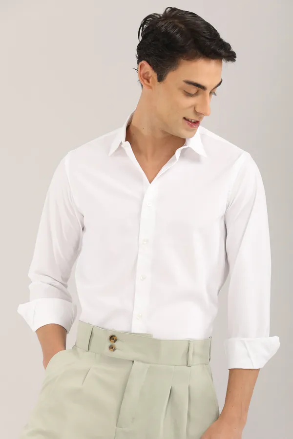White_Premium_Creamy_Pastel_Casual_&_Formal_Slim_Fit_Full_Sleeve_Cotton_Shirt