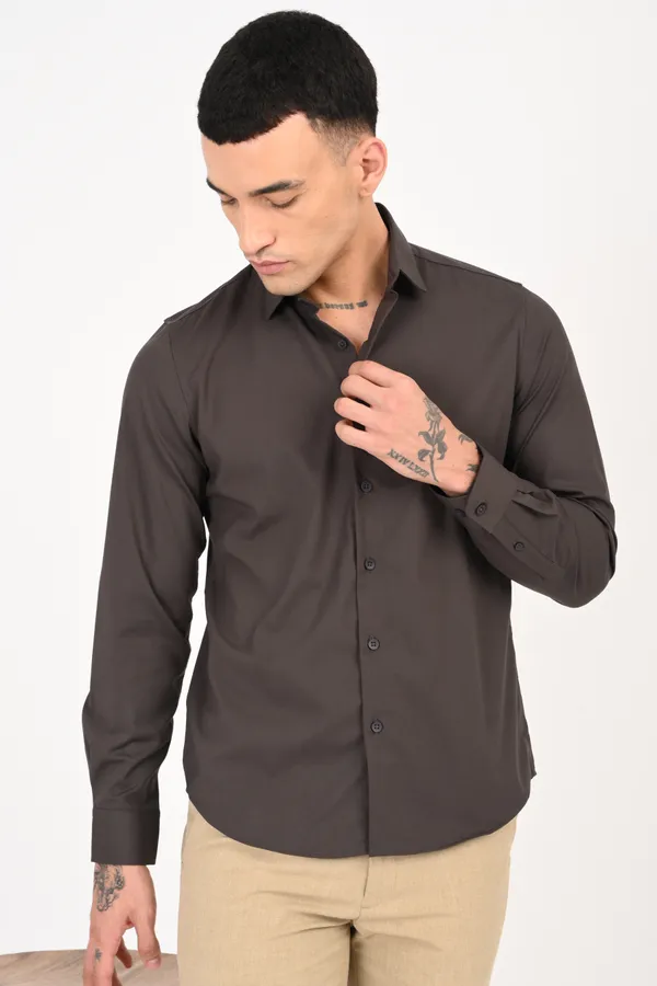 Woody_Brown_Plain_Full_Sleeve_Shirt