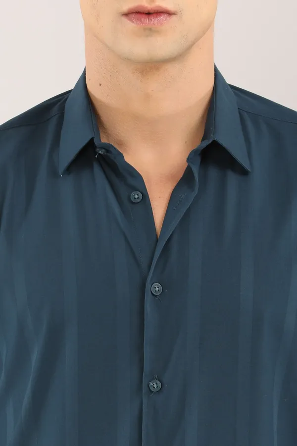 Teal_Blue_Plain_Satin_Self_Stripe_Full_Sleeve_Shirt