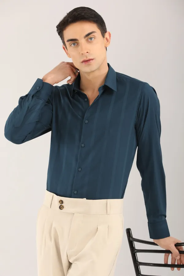 Teal_Blue_Plain_Satin_Self_Stripe_Full_Sleeve_Shirt