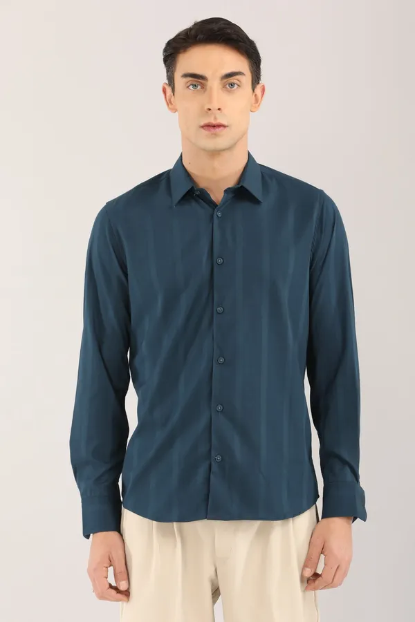 Teal_Blue_Plain_Satin_Self_Stripe_Full_Sleeve_Shirt