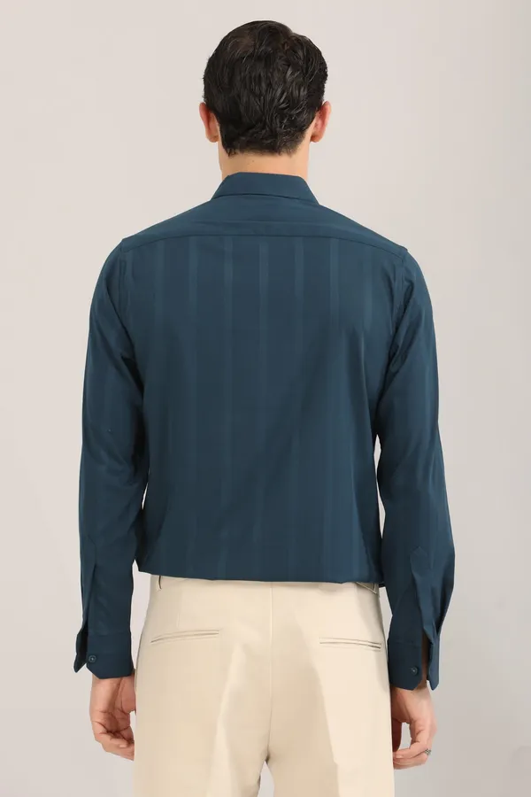 Teal_Blue_Plain_Satin_Self_Stripe_Full_Sleeve_Shirt