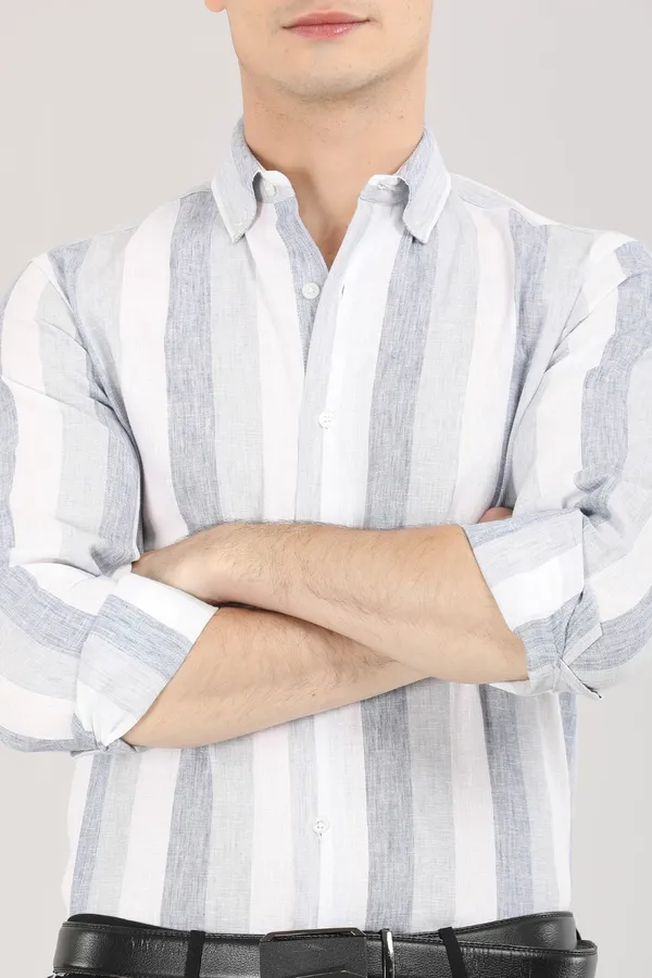 White_And_Blue_Stripes_Full_Sleeve_Shirt
