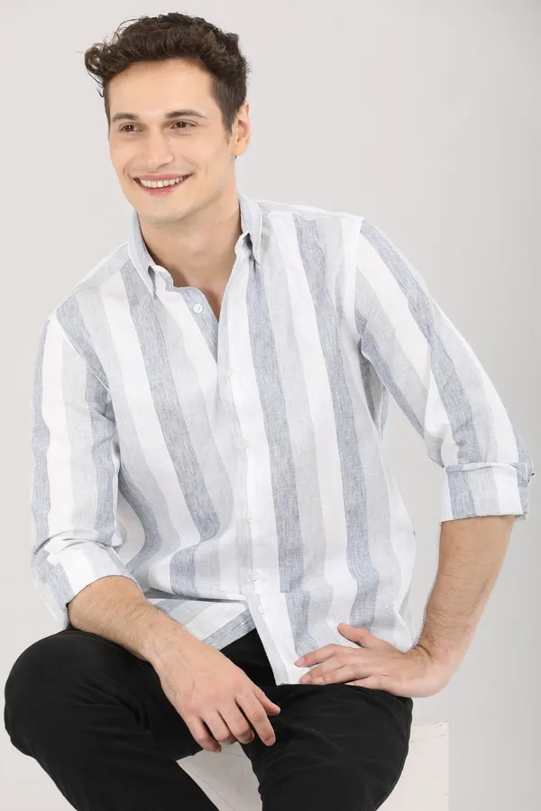 White_And_Blue_Stripes_Full_Sleeve_Shirt