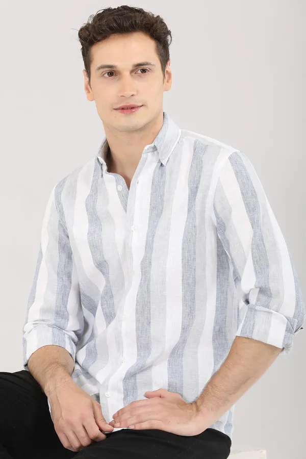 White_And_Blue_Stripes_Full_Sleeve_Shirt