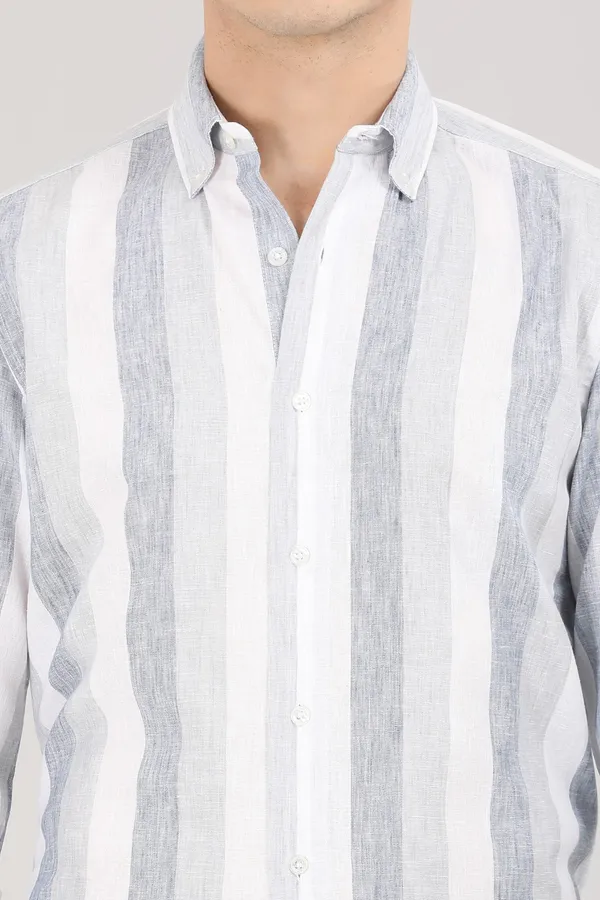 White_And_Blue_Stripes_Full_Sleeve_Shirt