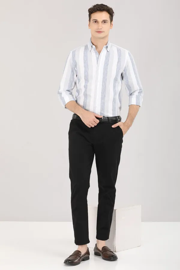White_And_Blue_Stripes_Full_Sleeve_Shirt