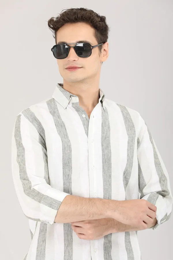 White_And_Soft_Grey_Stripes_Full_Sleeve_Shirt