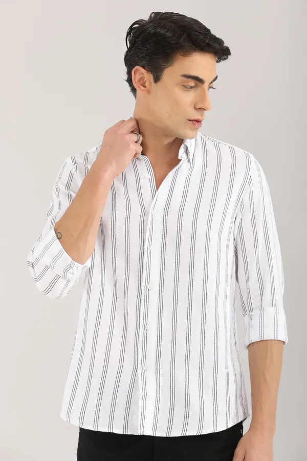White_Base_And_Black_Stripes_Full_Sleeve_Shirt