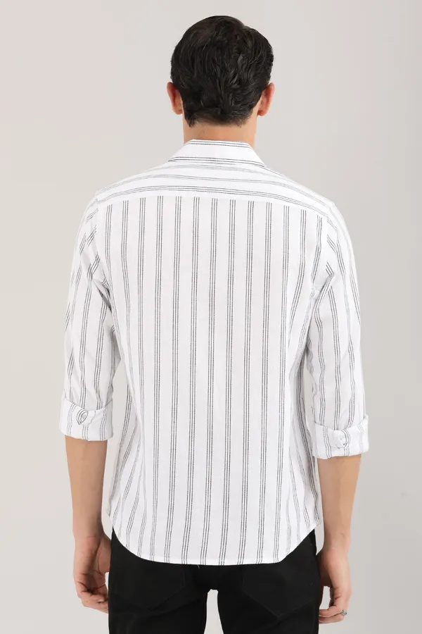 White_Base_And_Black_Stripes_Full_Sleeve_Shirt