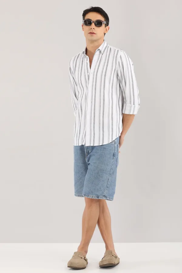 White_Base_And_Chic_Grey_Stripes_Full_Sleeve_Shirt