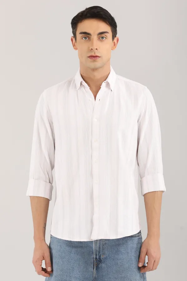 White_Base_Light_Grey_Stripes_Full_Sleeve_Shirt