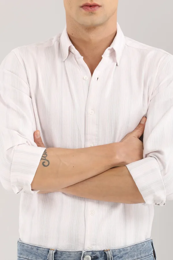 White_Base_Light_Grey_Stripes_Full_Sleeve_Shirt