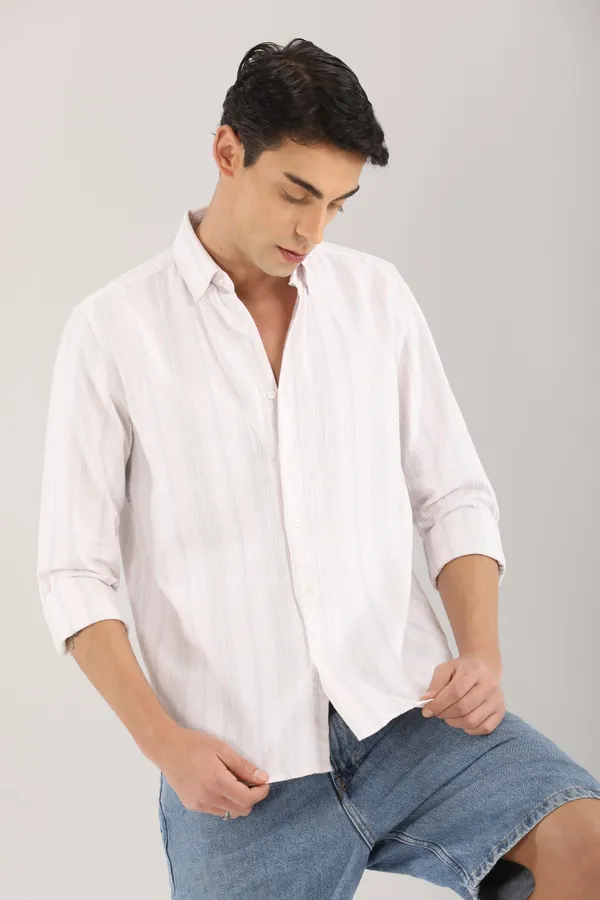 White_Base_Light_Grey_Stripes_Full_Sleeve_Shirt