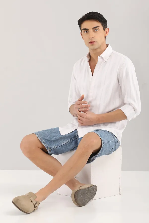 White_Base_Light_Grey_Stripes_Full_Sleeve_Shirt