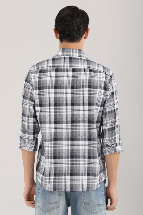 White_Base_With_Navy_Checkered_Full_Sleeve_Shirt