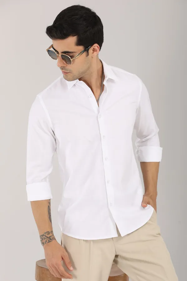 White_Self_Checks_Full_Sleeve_Shirt