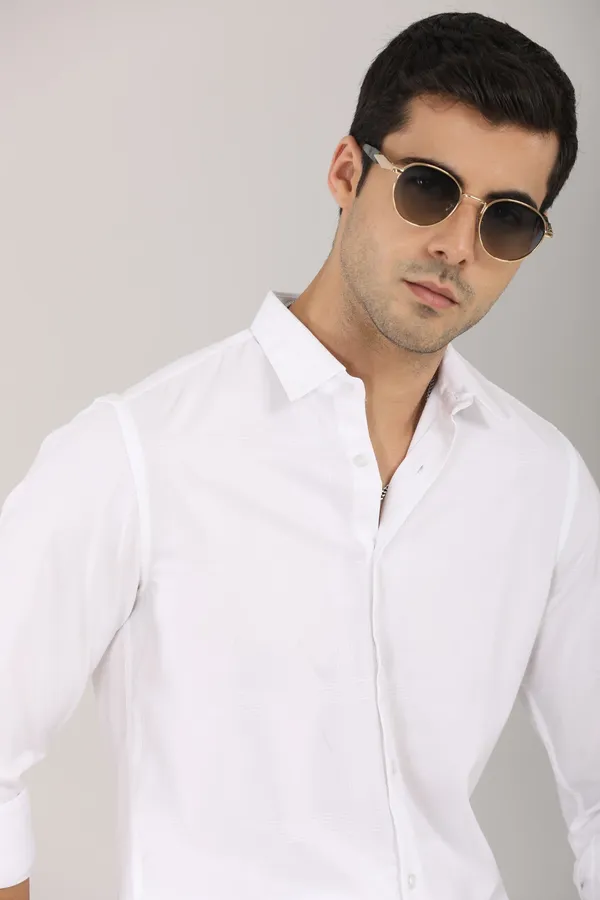 White_Self_Checks_Full_Sleeve_Shirt