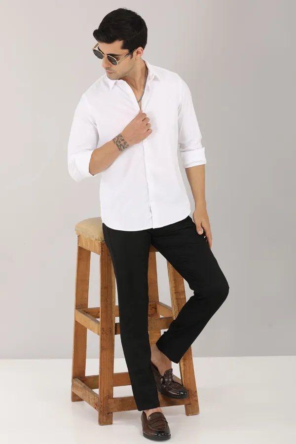 White_Self_Design_Full_Sleeve_Shirt