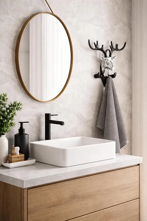 White_Wall_Key_Holder_&_Hanger_For_Home_Decor_Premium_Wall_Mount_Hanger_Hook_For_Clothes_Keychain_Bag_Belt_Hat_Holder_Stand