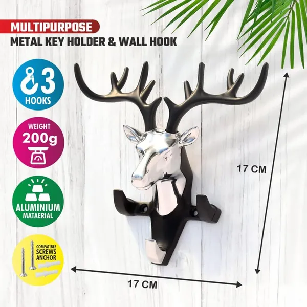 White_Wall_Key_Holder_&_Hanger_For_Home_Decor_Premium_Wall_Mount_Hanger_Hook_For_Clothes_Keychain_Bag_Belt_Hat_Holder_Stand