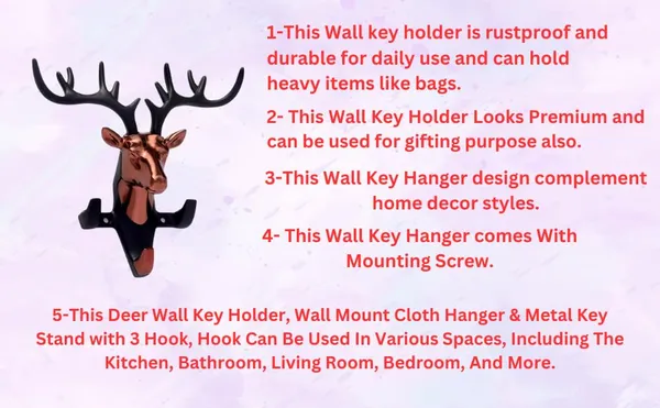 White_Wall_Key_Holder_&_Hanger_For_Home_Decor_Premium_Wall_Mount_Hanger_Hook_For_Clothes_Keychain_Bag_Belt_Hat_Holder_Stand