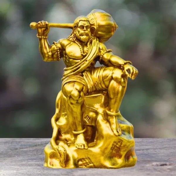 Multicolour_Car_Dashboard_Idols_And_Resin_Murti_For_Home_Office_Sitting_Hanuman_Gold_4.8Inch