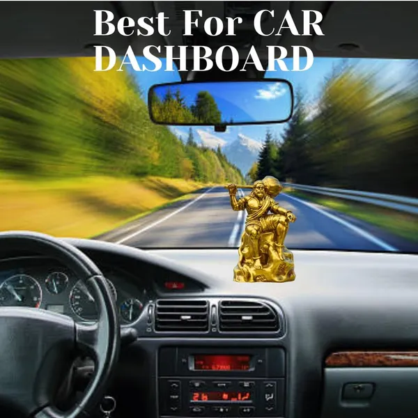 Multicolour_Car_Dashboard_Idols_And_Resin_Murti_For_Home_Office_Sitting_Hanuman_Gold_4.8Inch