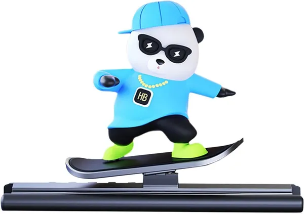 Blue_Skateboard_Panda/Bear_Car_Dashboard_Accessories_With_Temporary_Parking_Card_Number_Plate_Sliding_Teddy