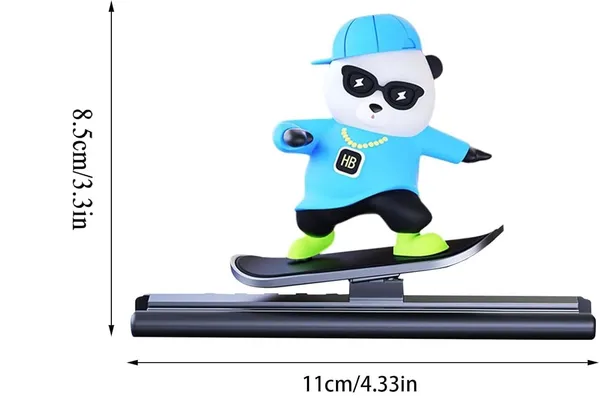 Blue_Skateboard_Panda/Bear_Car_Dashboard_Accessories_With_Temporary_Parking_Card_Number_Plate_Sliding_Teddy